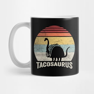 Retro Vintage Tacosaurus Funny Dinosaur Taco Lover Mexican Foodie Gift Mug